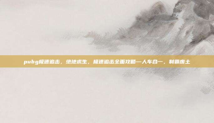 pubg极速追击，绝地求生，极速追击全面攻略—人车合一，制霸废土