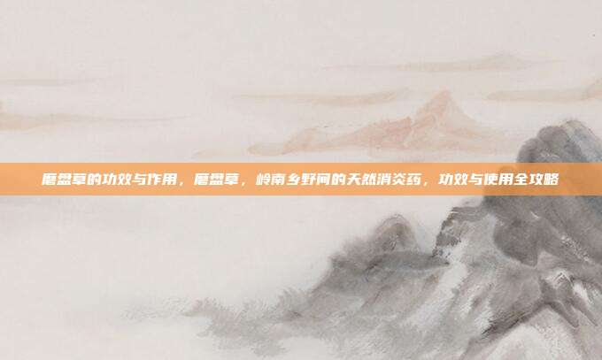 磨盘草的功效与作用，磨盘草，岭南乡野间的天然消炎药，功效与使用全攻略