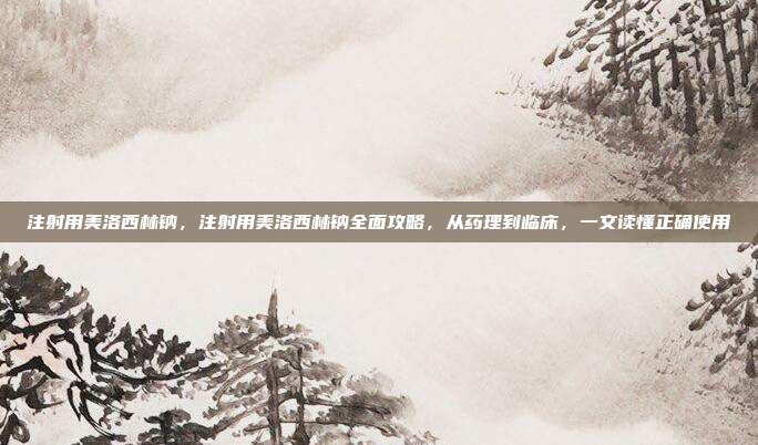 注射用美洛西林钠,注射用美洛西林钠全面攻略,从药理到临床,一文读懂正确使用