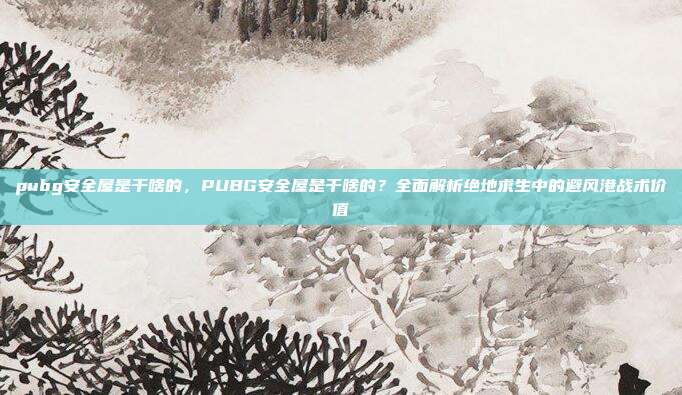 pubg安全屋是干啥的，PUBG安全屋是干啥的？全面解析绝地求生中的避风港战术价值