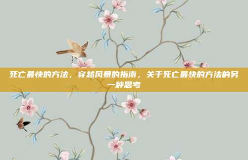 死亡最快的方法,穿越风暴的指南,关于死亡最快的方法的另一种思考