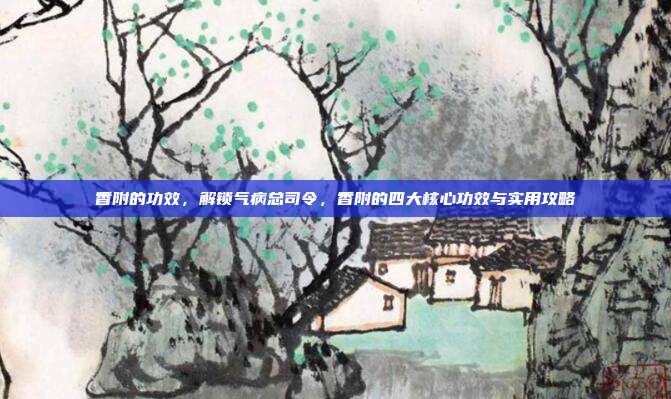 香附的功效，解锁气病总司令，香附的四大核心功效与实用攻略