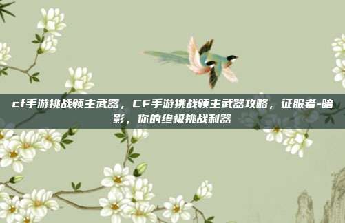 cf手游挑战领主武器，CF手游挑战领主武器攻略，征服者-暗影，你的终极挑战利器