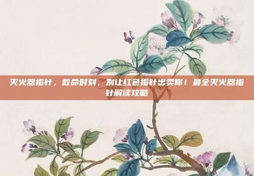 灭火器指针,救命时刻,别让红色指针出卖你!最全灭火器指针解读攻略