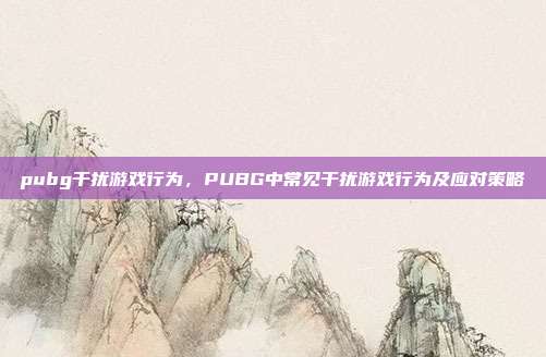 pubg干扰游戏行为,PUBG中常见干扰游戏行为及应对策略