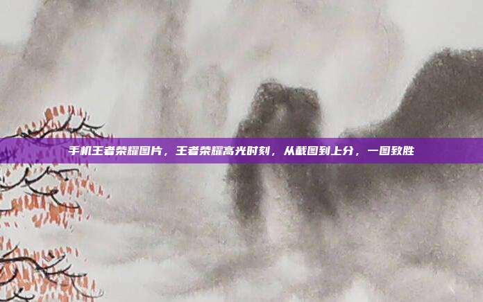 手机王者荣耀图片，王者荣耀高光时刻，从截图到上分，一图致胜