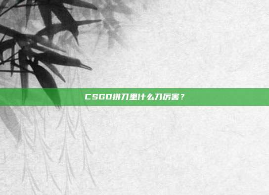 CSGO拼刀里什么刀厉害？