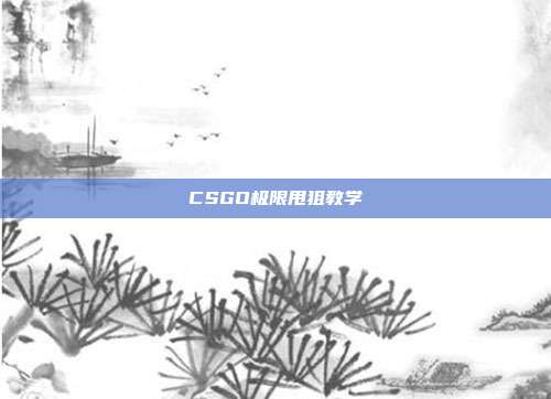 CSGO极限甩狙教学