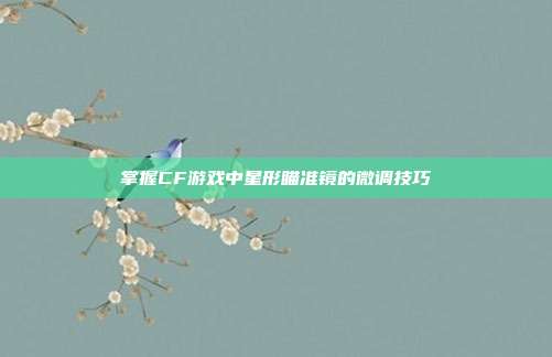 掌握CF游戏中星形瞄准镜的微调技巧