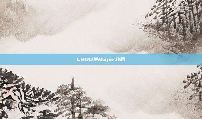CSGO进Major攻略