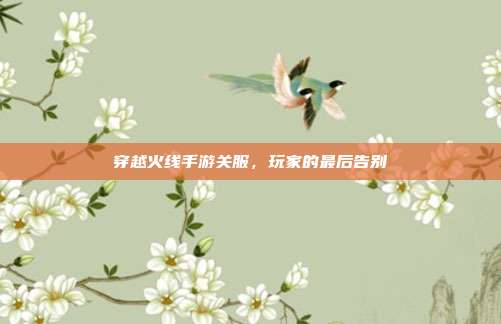 穿越火线手游关服，玩家的最后告别