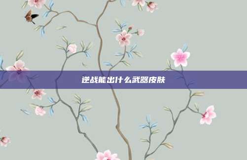 逆战能出什么武器皮肤