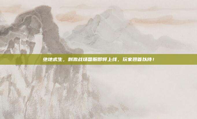 绝地求生,刺激战场国服即将上线,玩家翘首以待!