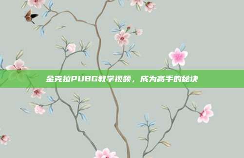 金克拉PUBG教学视频,成为高手的秘诀
