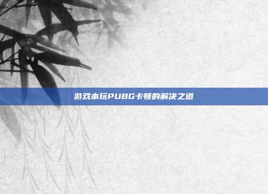 游戏本玩PUBG卡顿的解决之道