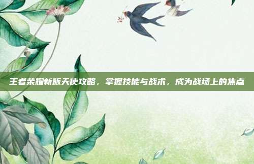王者荣耀新版天使攻略,掌握技能与战术,成为战场上的焦点