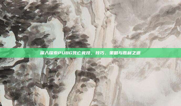 深入探索PUBG死亡竞技,技巧、策略与胜利之道