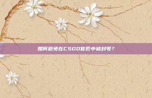 如何避免在CSGO官匹中被封号?