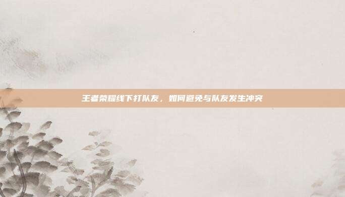 王者荣耀线下打队友,如何避免与队友发生冲突