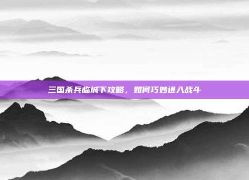 三国杀兵临城下攻略,如何巧妙进入战斗