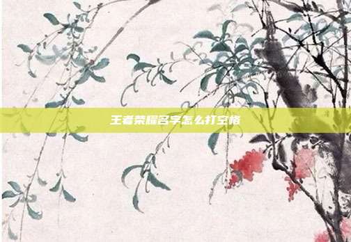 王者荣耀名字怎么打空格
