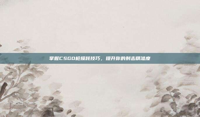 掌握CSGO枪损耗技巧，提升你的射击精准度