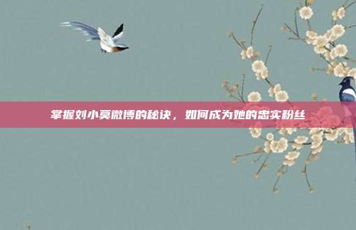 掌握刘小莫微博的秘诀,如何成为她的忠实粉丝