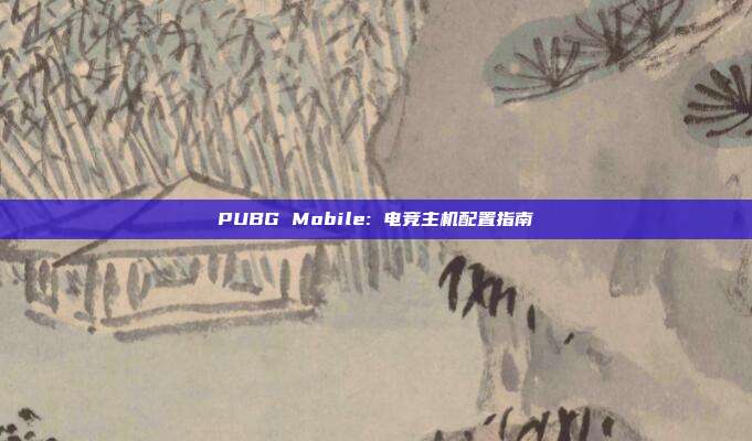 PUBG Mobile: 电竞主机配置指南