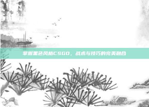 掌握黑色风格CSGO,战术与技巧的完美融合