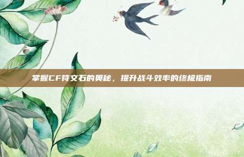 掌握CF符文石的奥秘,提升战斗效率的终极指南