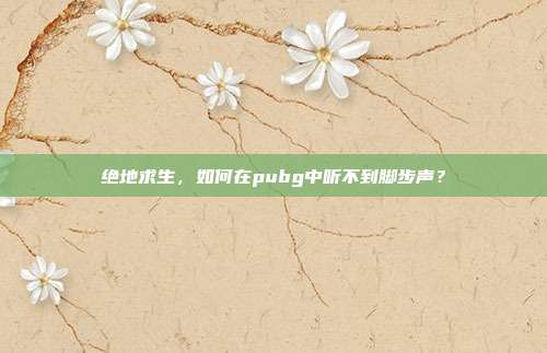 绝地求生,如何在pubg中听不到脚步声?
