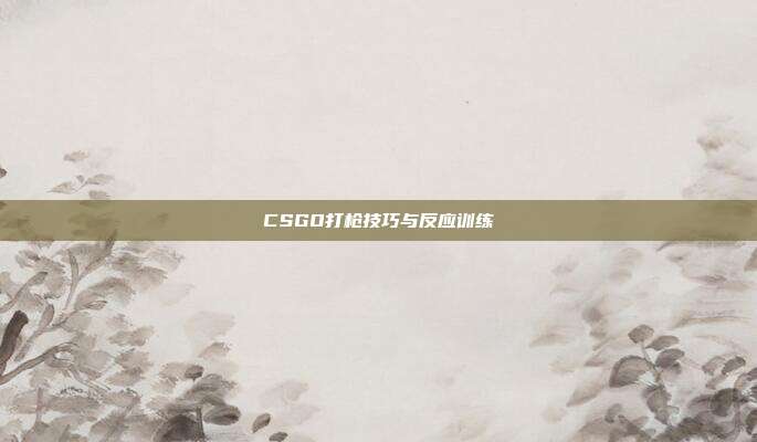 CSGO打枪技巧与反应训练