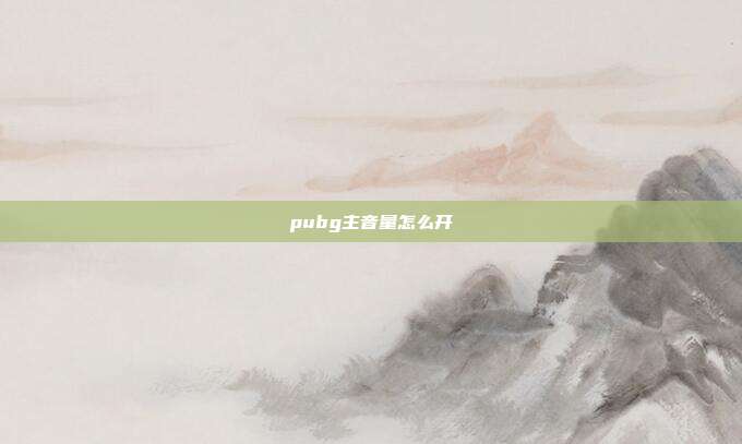 pubg主音量怎么开