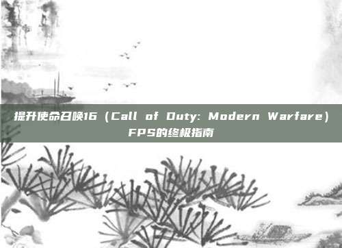 提升使命召唤16(Call of Duty: Modern Warfare)FPS的终极指南