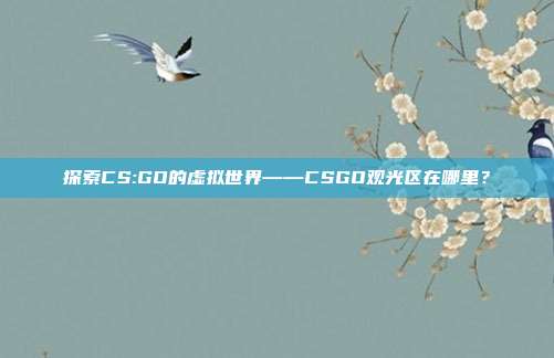 探索CS:GO的虚拟世界——CSGO观光区在哪里？