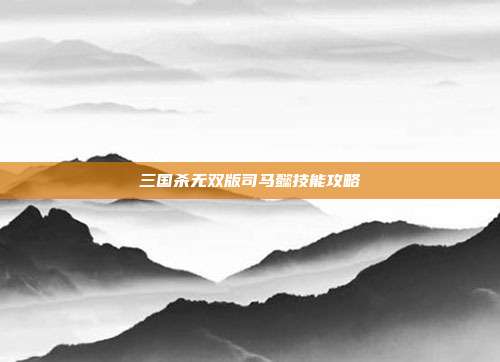 三国杀无双版司马懿技能攻略