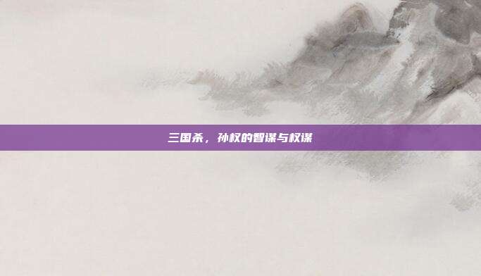 三国杀，孙权的智谋与权谋