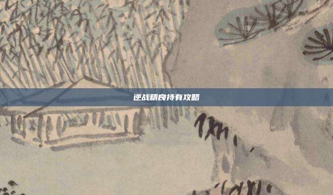 逆战精良持有攻略