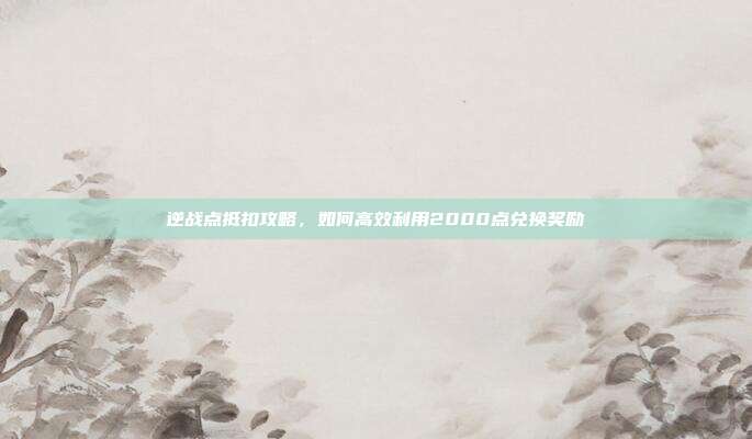 逆战点抵扣攻略，如何高效利用2000点兑换奖励
