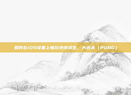 如何在iOS设备上畅玩绝地求生，大逃杀（PUBG）