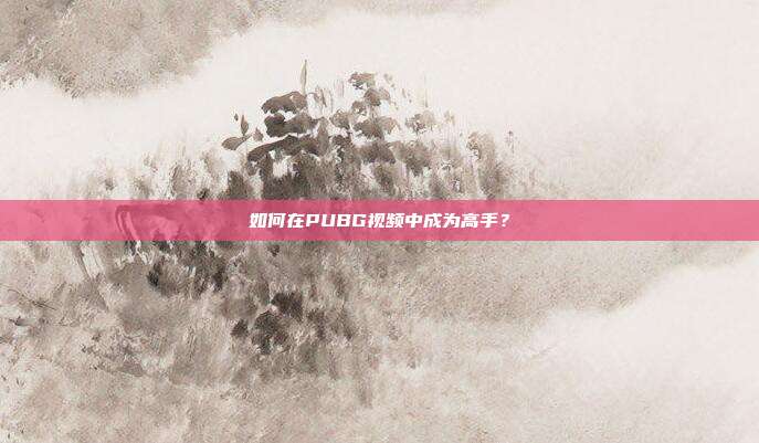 如何在PUBG视频中成为高手?