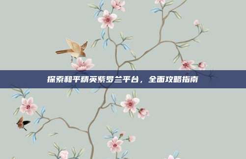 探索和平精英紫罗兰平台,全面攻略指南