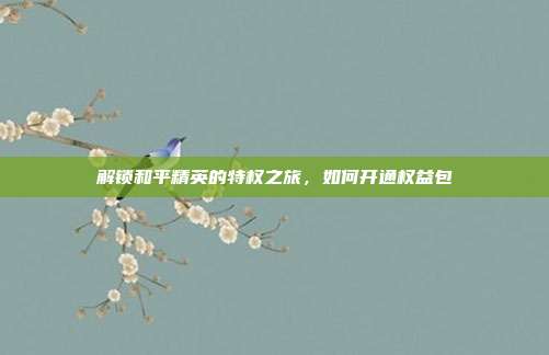 解锁和平精英的特权之旅，如何开通权益包