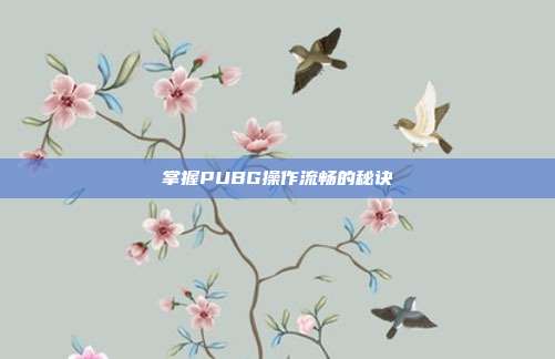 掌握PUBG操作流畅的秘诀