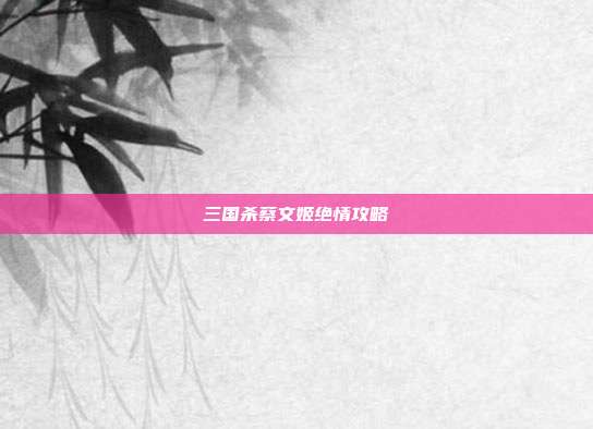 三国杀蔡文姬绝情攻略