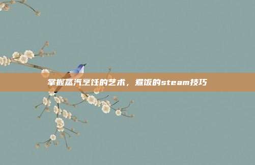 掌握蒸汽烹饪的艺术,煮饭的steam技巧