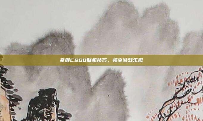 掌握CSGO联机技巧,畅享游戏乐趣