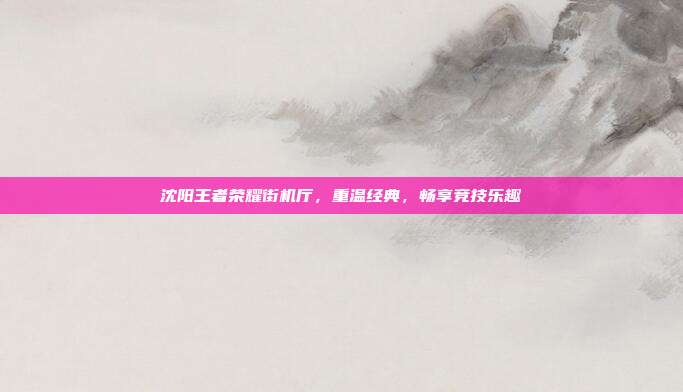 沈阳王者荣耀街机厅,重温经典,畅享竞技乐趣