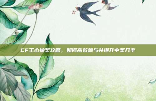 CF王心抽奖攻略，如何高效参与并提升中奖几率