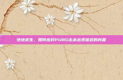 绝地求生，如何应对PUBG击杀出现延迟的问题